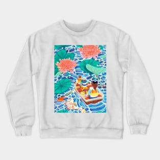 Boating through the water lilies Crewneck Sweatshirt